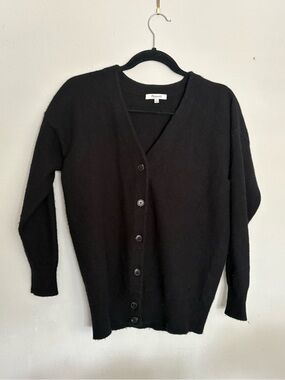 Madewell Black V-Neck Button-Up Cardigan